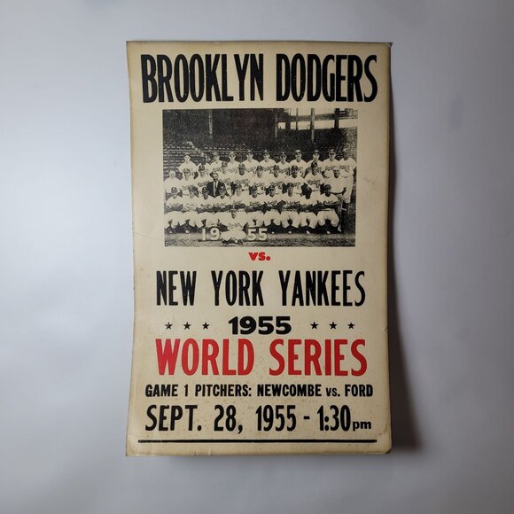 Brooklyn Dodgers Vs New York Yankees 1955 World Series Poster - Picture 1 of 6